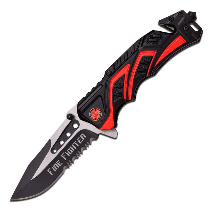 NAVAJA MTech USA 4.5" CLOSED BLACK AND RED TWO TONE ALUM HANDLE