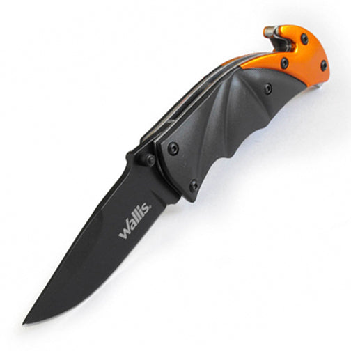 NAVAJA NEGRA LISA MANGO NARANJA CORTA CINTURÓN