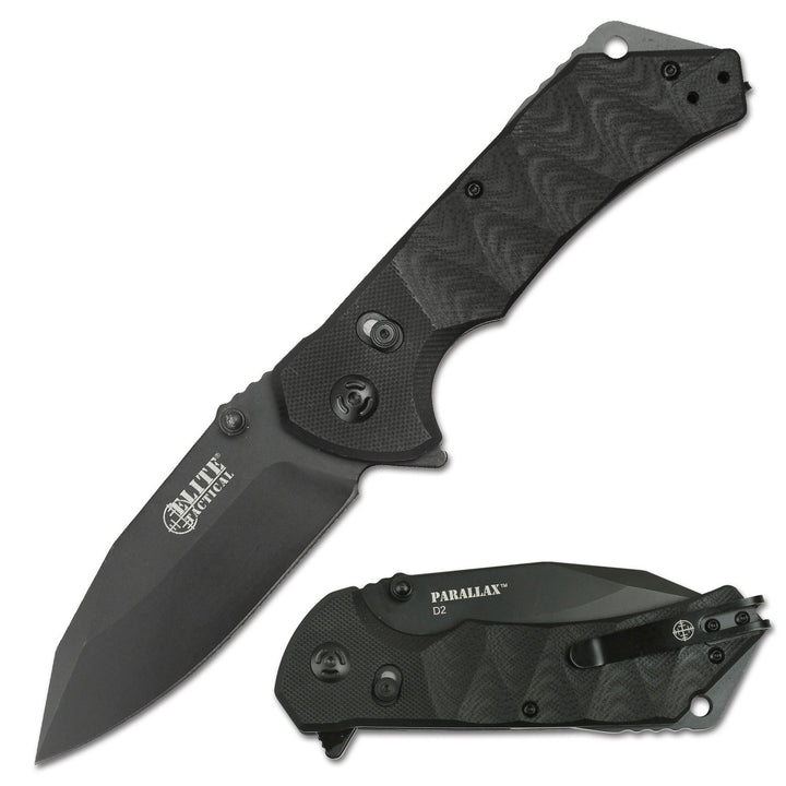 NAVAJA PARALLAX 8.25" Elite Tactical BLACK DROP POINT