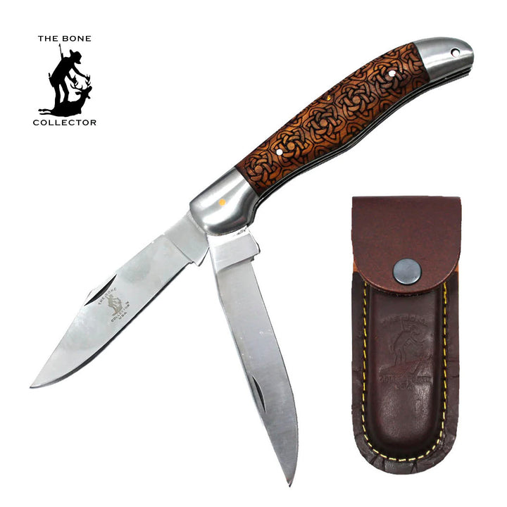 NAVAJA ROSEWOOD BONE COLLECTOR 5"  2 BLADE WOOD HANDLE