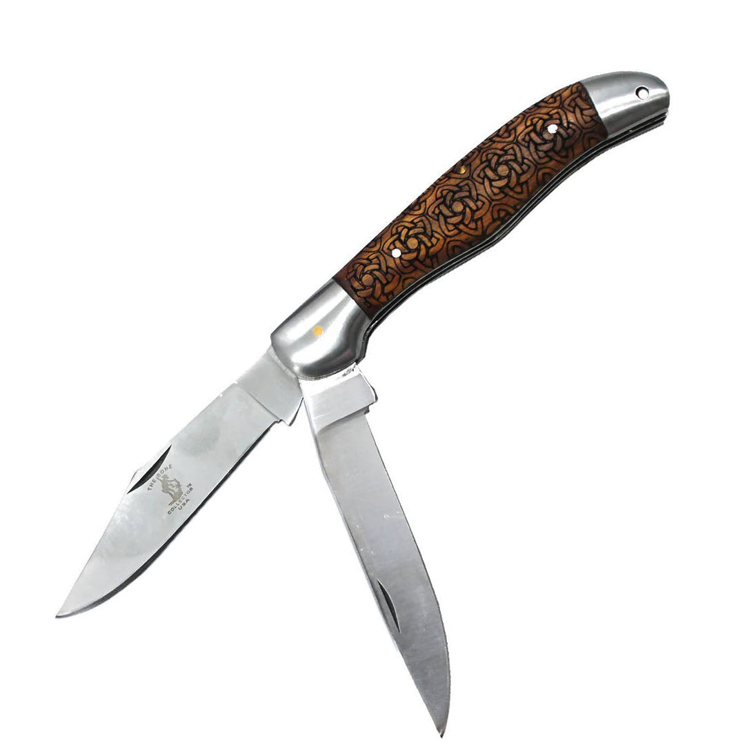 NAVAJA ROSEWOOD BONE COLLECTOR 5"  2 BLADE WOOD HANDLE