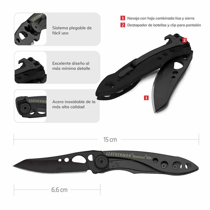NAVAJA SKELETOOL KB ONYX BLACK LEATHERMAN