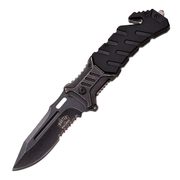 NAVAJA STONEWASHED HALF SERRATED BLADE BLACK GREY