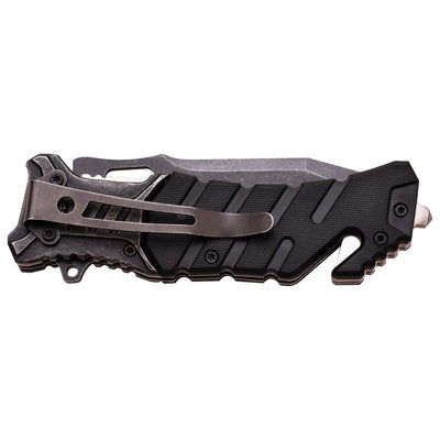 NAVAJA STONEWASHED HALF SERRATED BLADE BLACK GREY