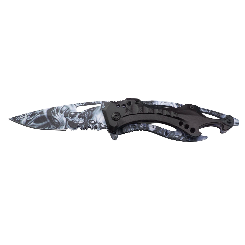 NAVAJA TAC-FORCE DARK SKULL EMBOSSED 8"