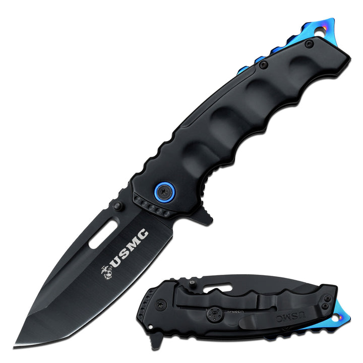 NAVAJA TACTICAL USMC 8.50" BLACK/BLUE  Marines Graphic