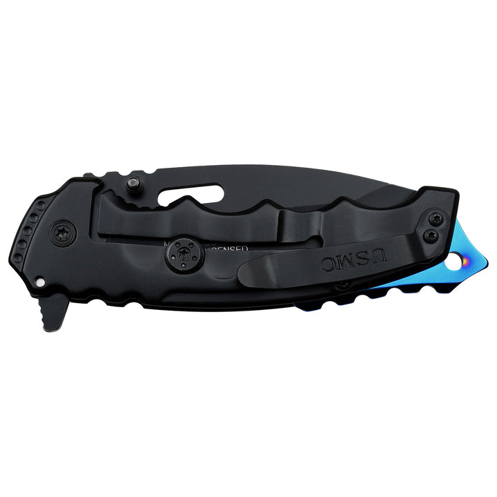 NAVAJA TACTICAL USMC 8.50" BLACK/BLUE  Marines Graphic