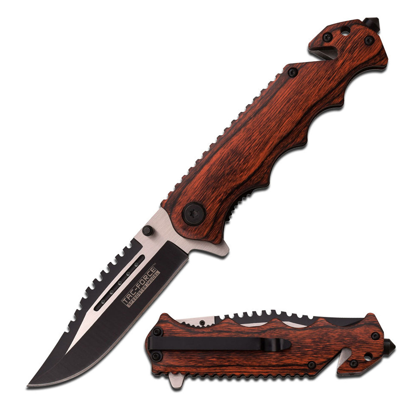 NAVAJA Tac-Force4.5" CLOSED  BROWN PAKKAWOOD HANDLE