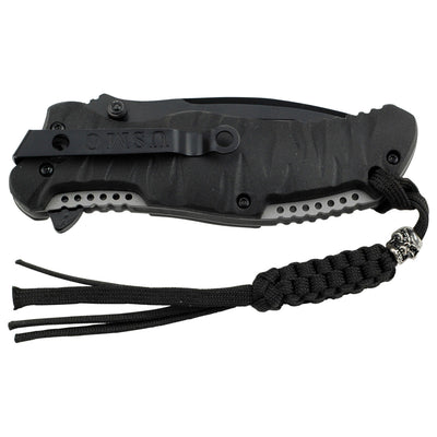 NAVAJA USMC 5" CLOSED BLACK HALF SERRATED BLADE