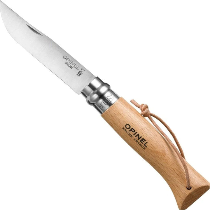 NAVAJA OPINEL No.08 Stainless Steel BEECH WOOD con correa