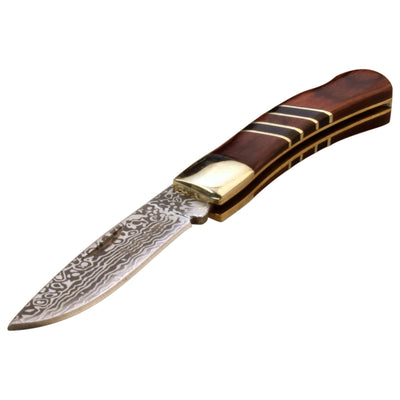 Navaja Damascus 3" PAKKAWOOD