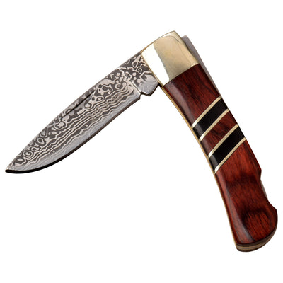 Navaja Damascus 3" PAKKAWOOD