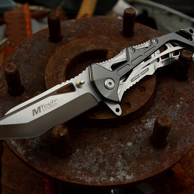 Navaja MTech USA BLACK & SATIN TWO TONE TANTO BLADE