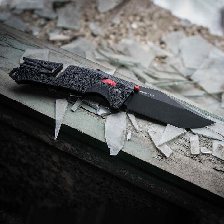 Navaja SOG Trident Mk3 Black Red Plain Blade