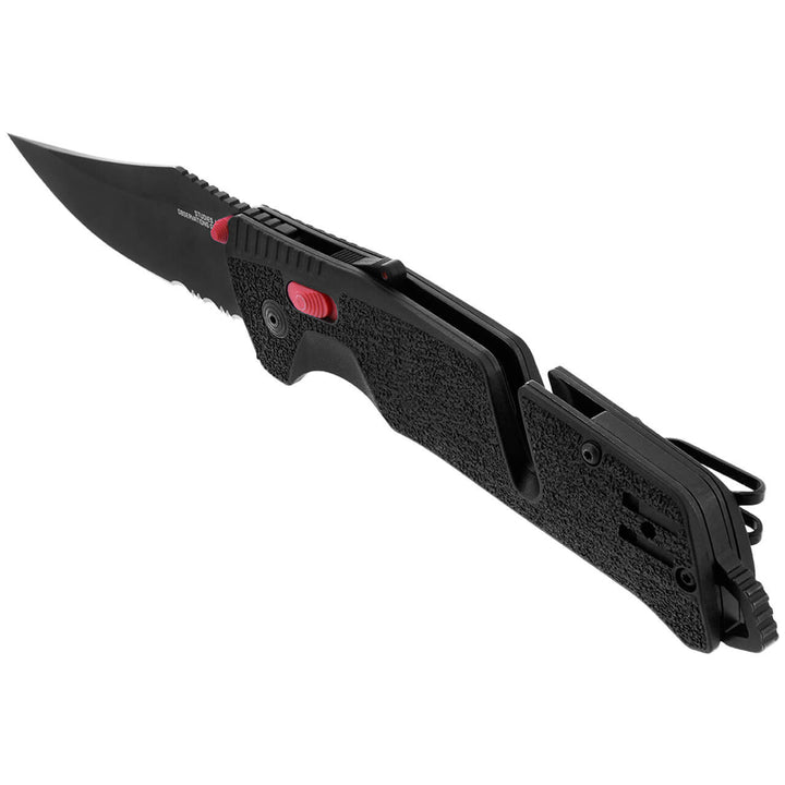 Navaja SOG Trident Mk3 Black Red Serrated Blade
