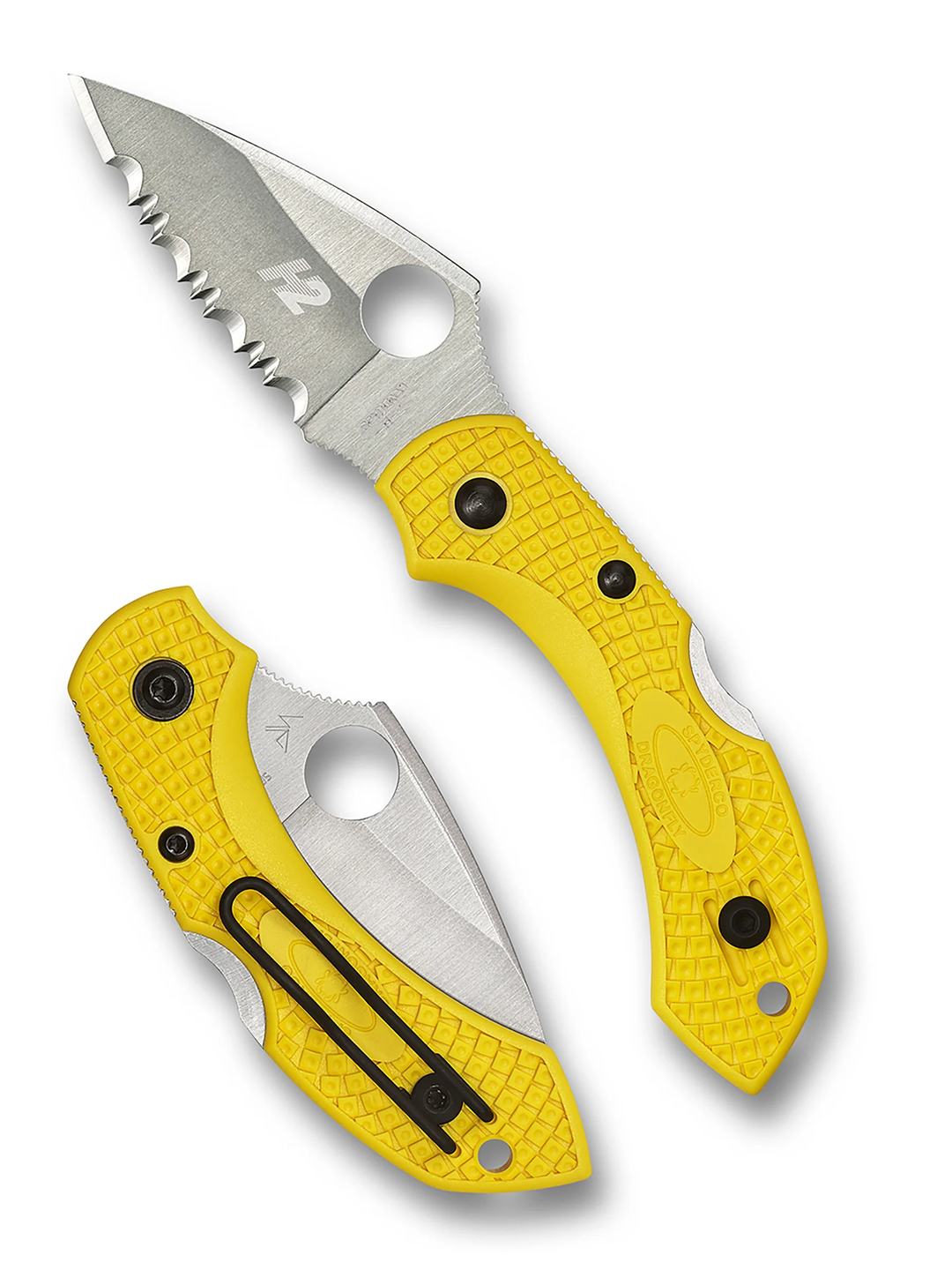 Navaja Spyderco Dragonfly 2 Salt Hoja Serrada de Acero H2, Mango Amarillo