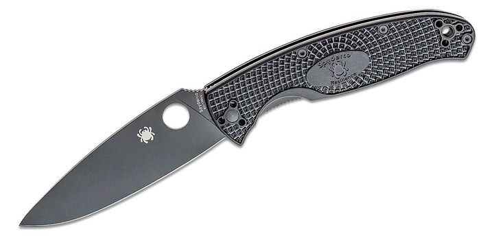 Navaja Spyderco Resilience 4.2" Black Oxide Plain Blade FRN Handles