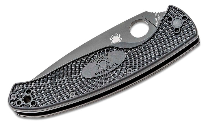 Navaja Spyderco Resilience 4.2" Black Oxide Plain Blade FRN Handles