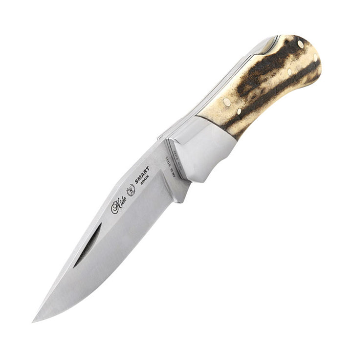 Navaja smart CON mango DE asta de ciervo CON hoja lisa 8 cm MIGUEL NIETO