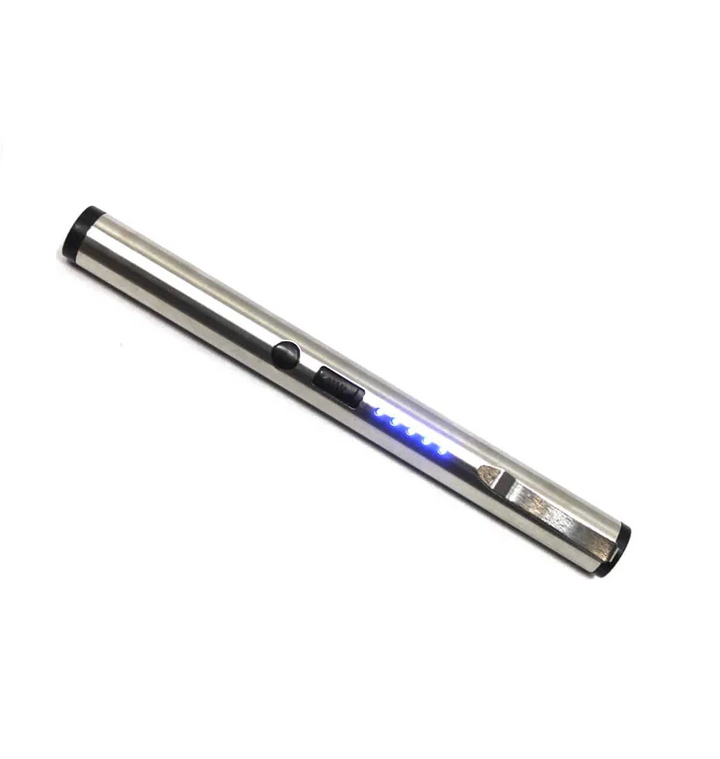 PLUMA ELECTROCUTADOR PLATEADA DE ALTA POTENCIA DE 100KV CON CARGA USB
