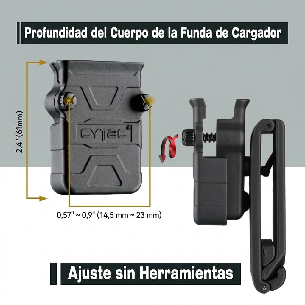PORTACARGADOR CYTAC UNIVERSAL COMPACTO 38, 9MM, .40, .45