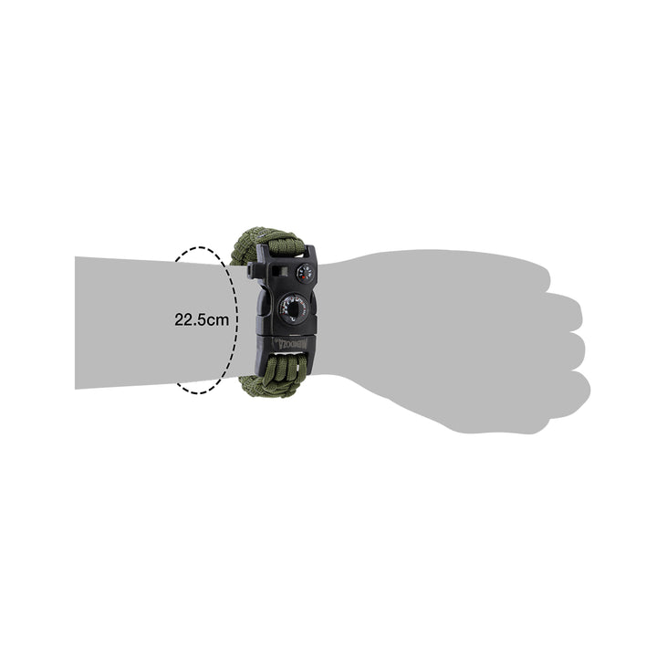 PULSERA PARACORD VERDE OLVIO CON TERMÓMETRO