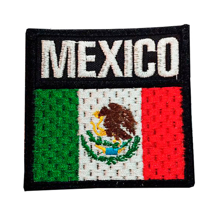PARCHE DE TELA BANDERA MEXICO BORDADO CON VELCRO
