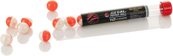 Proyectiles Calibre 43 Mercury Rise Pepper Ball Tubo con 10 piezas