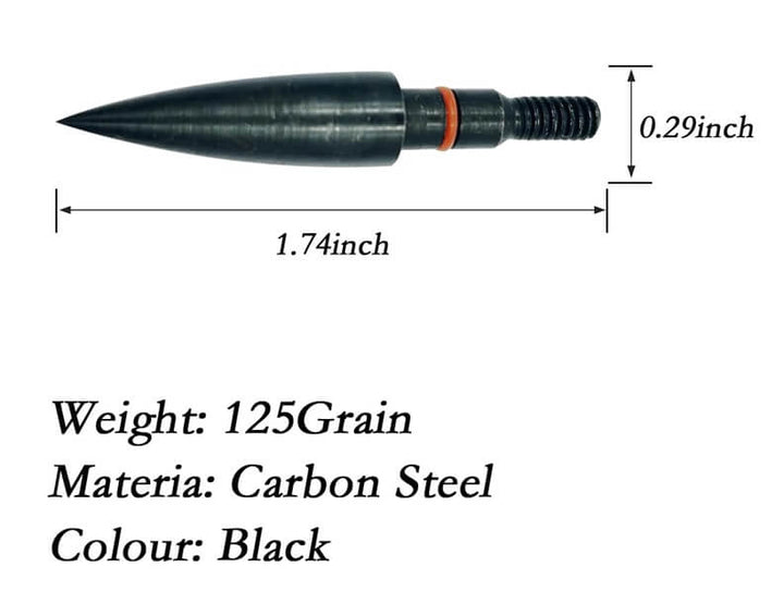 Puntas Para Flecha de Carbon con 12 Piezas calibre 5/16 125 granos PICO DE LANZA