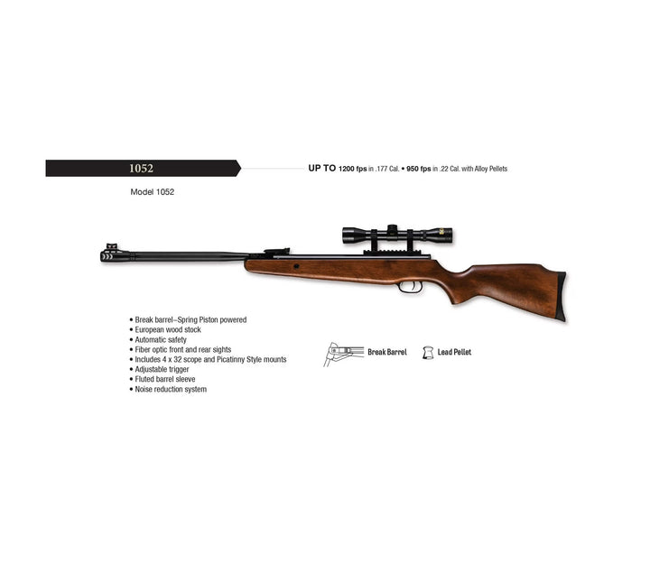 RIFLE BEEMAN 1052-22 WOOD Calibre 5.5 con mira 4x32