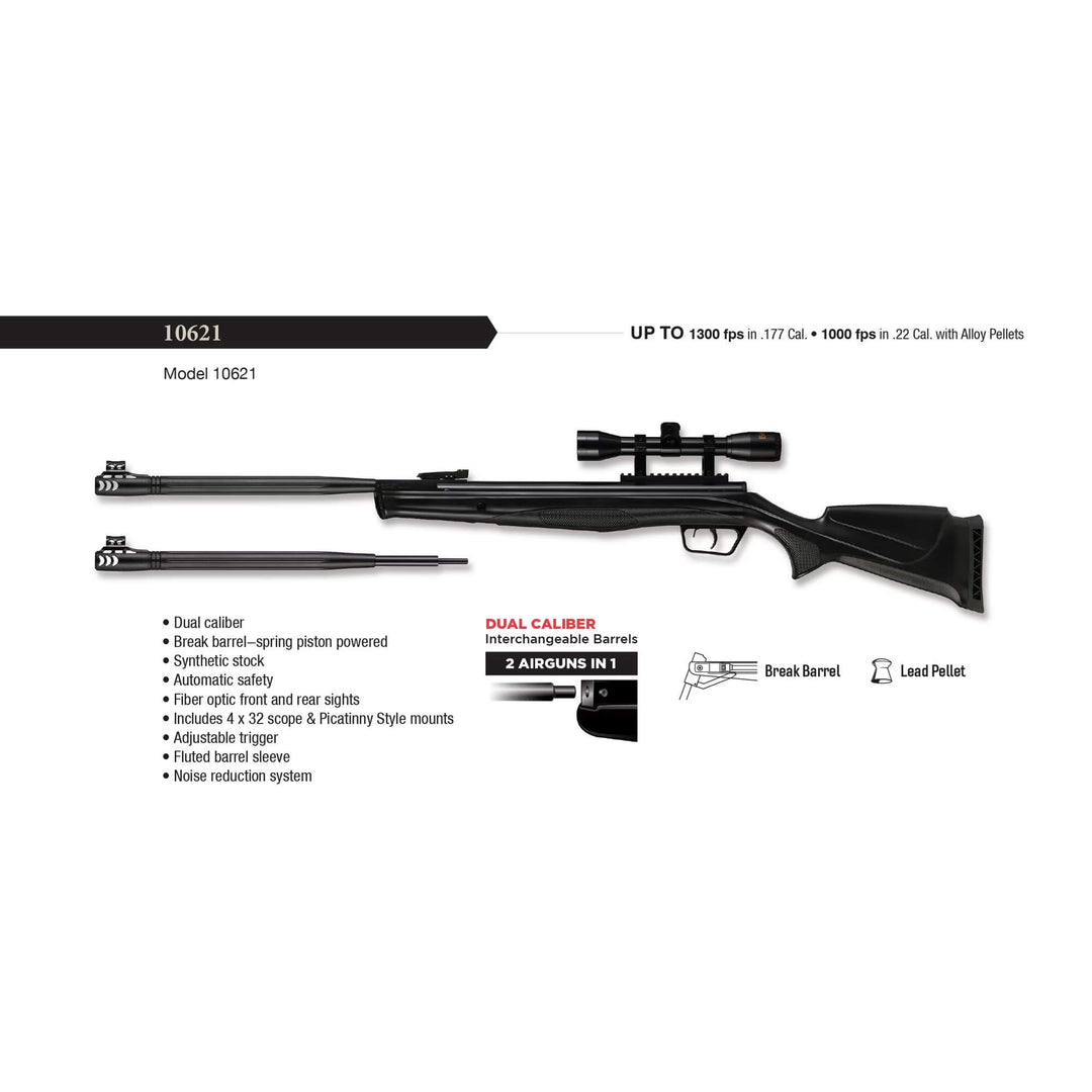 RIFLE BEEMAN DUAL CALIBER DUAL CON MIRA 4x32