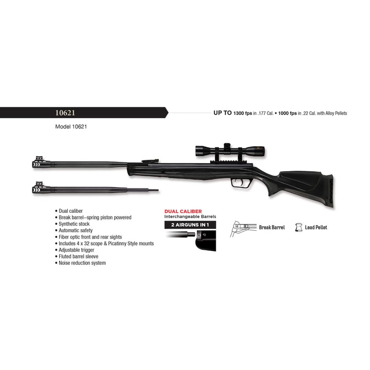 RIFLE BEEMAN DUAL CALIBER DUAL CON MIRA 4x32