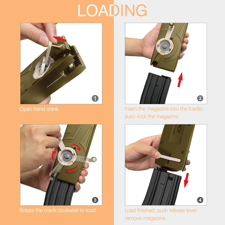 Speed Loader para AIRSFOT Ludex para estilo M4 de alta capacidad 1600 tiros