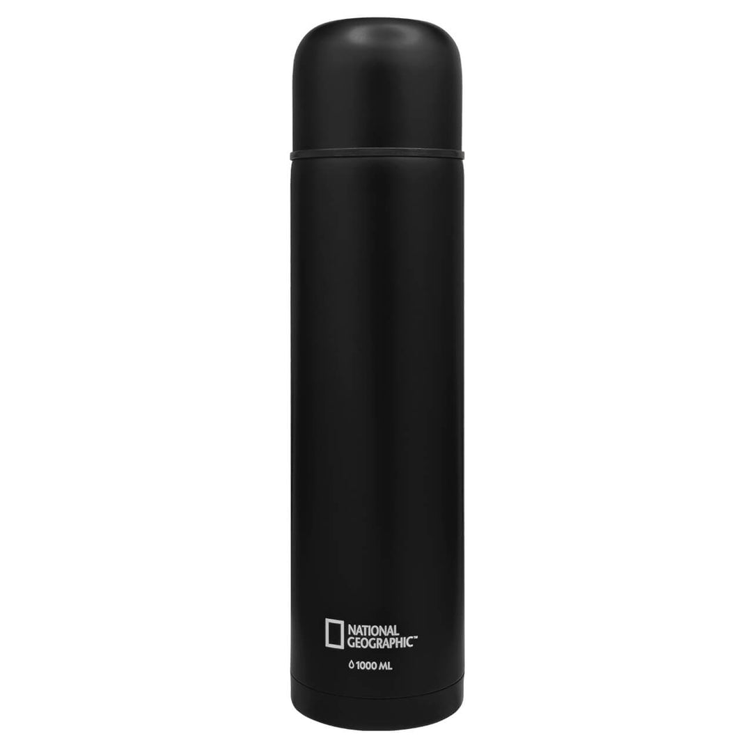 TERMO BALA NATGEO ACERO INOXIDABLE 1 LITRO NEGRO MATE
