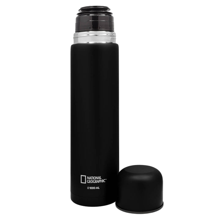 TERMO BALA NATGEO ACERO INOXIDABLE 1 LITRO NEGRO MATE