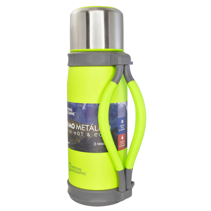 Termo metálico Nat Geo Acero Inoxidable De 1200 ML Verde