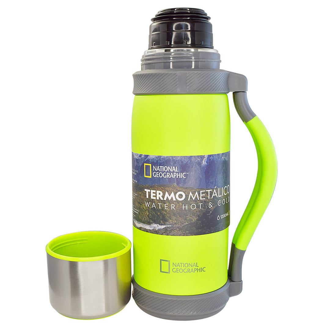 Termo metálico Nat Geo Acero Inoxidable De 1200 ML Verde
