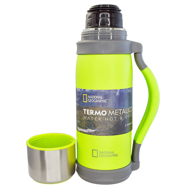 Termo metálico Nat Geo Acero Inoxidable De 1200 ML Verde