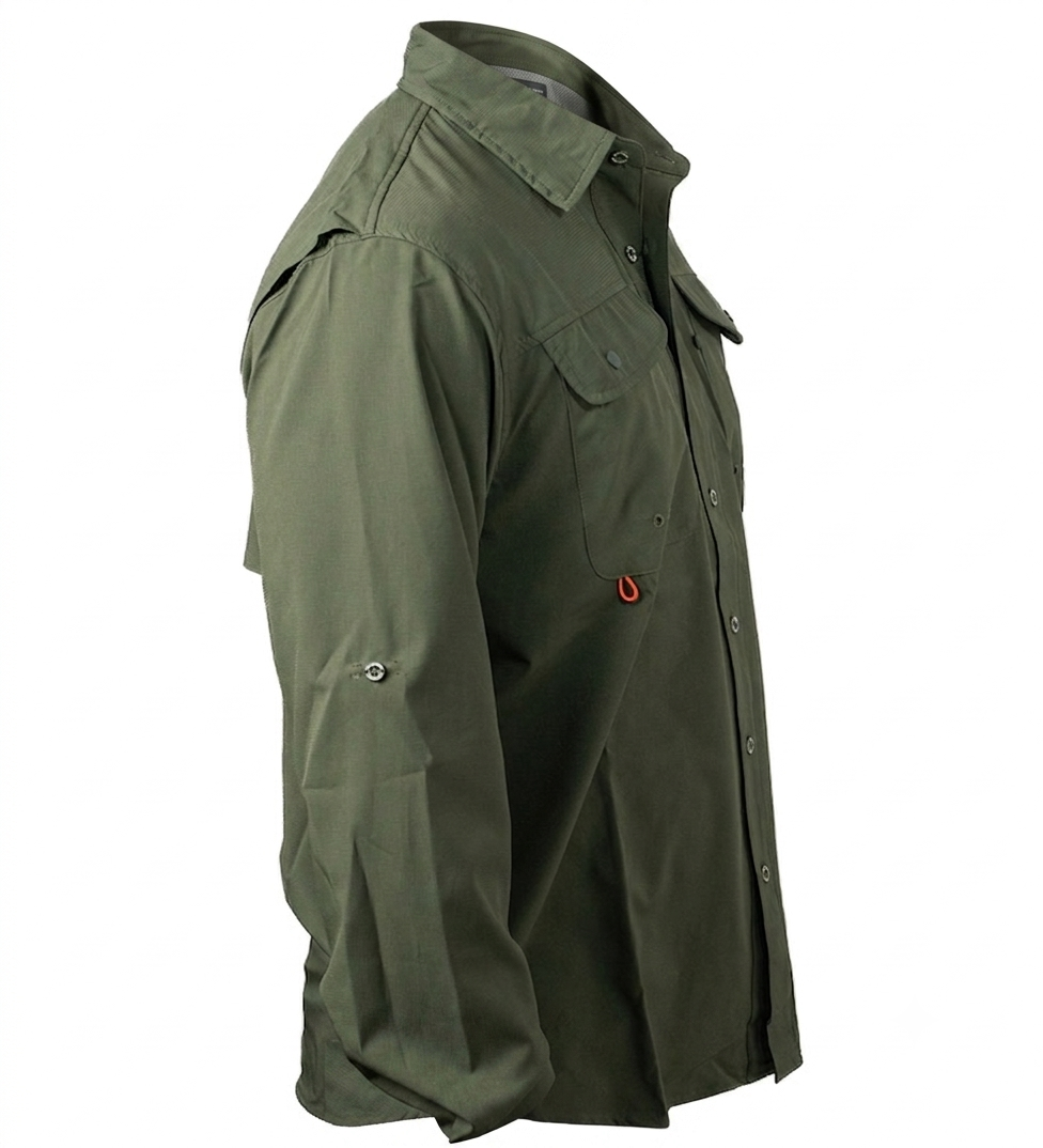 CAMISA TAU SUECA FISHING MANGA LARGA VERDE