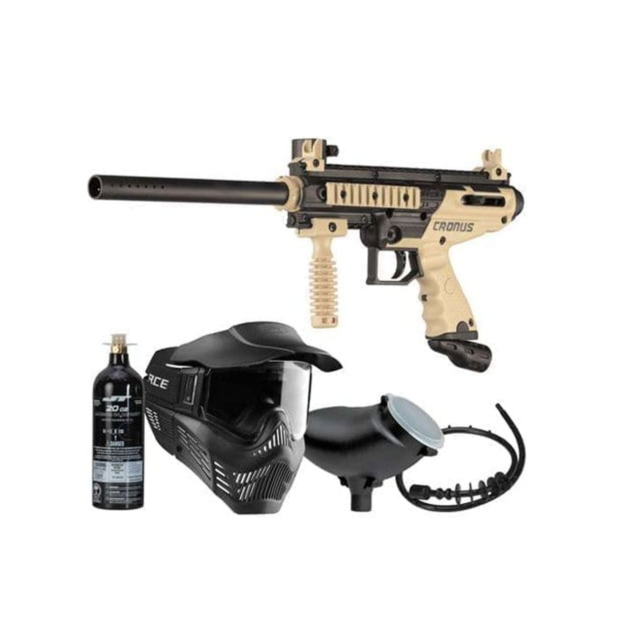 COMBO Tippmann Cronus Basic + Tanque CO2 20 OZ + Careta + Hopper