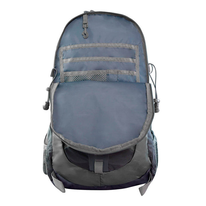 MOCHILA PARA MONTAÑA NAT GEO GRIS DAYTONA 30 LTS CON SILBATO NEGRO S.OS.