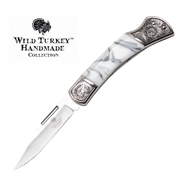 NAVAJA Wild Turkey Lock 5.75" ACRYLIC INLAY CON FUNDA NYLON