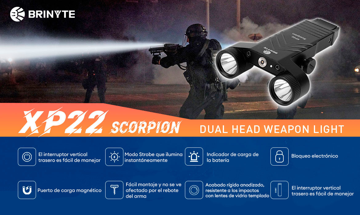 LINTERNA XP22 SCORPION DUAL PARA ARMA