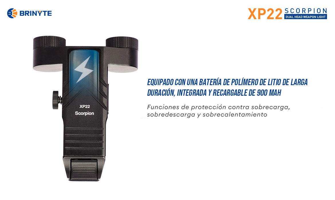 LINTERNA XP22 SCORPION DUAL PARA ARMA