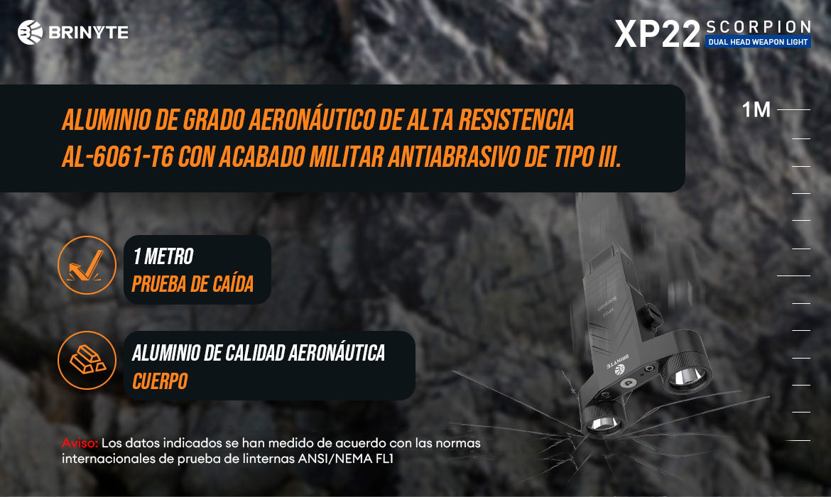 LINTERNA XP22 SCORPION DUAL PARA ARMA