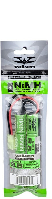 Valken Nimh 9.6v 1600 mAh Split Airsoft Battery (Small Tamiya) -  844959048108