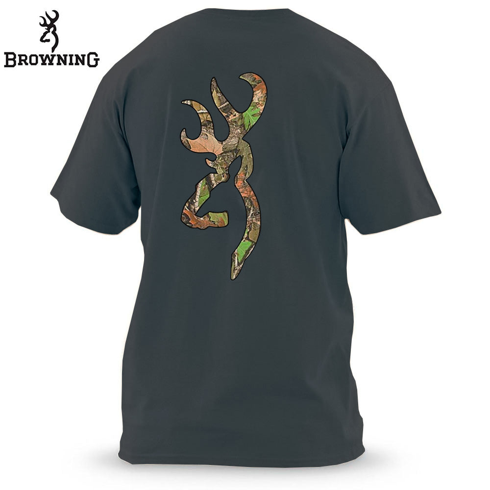 PLAYERA BROWNING Mossy Oak Black