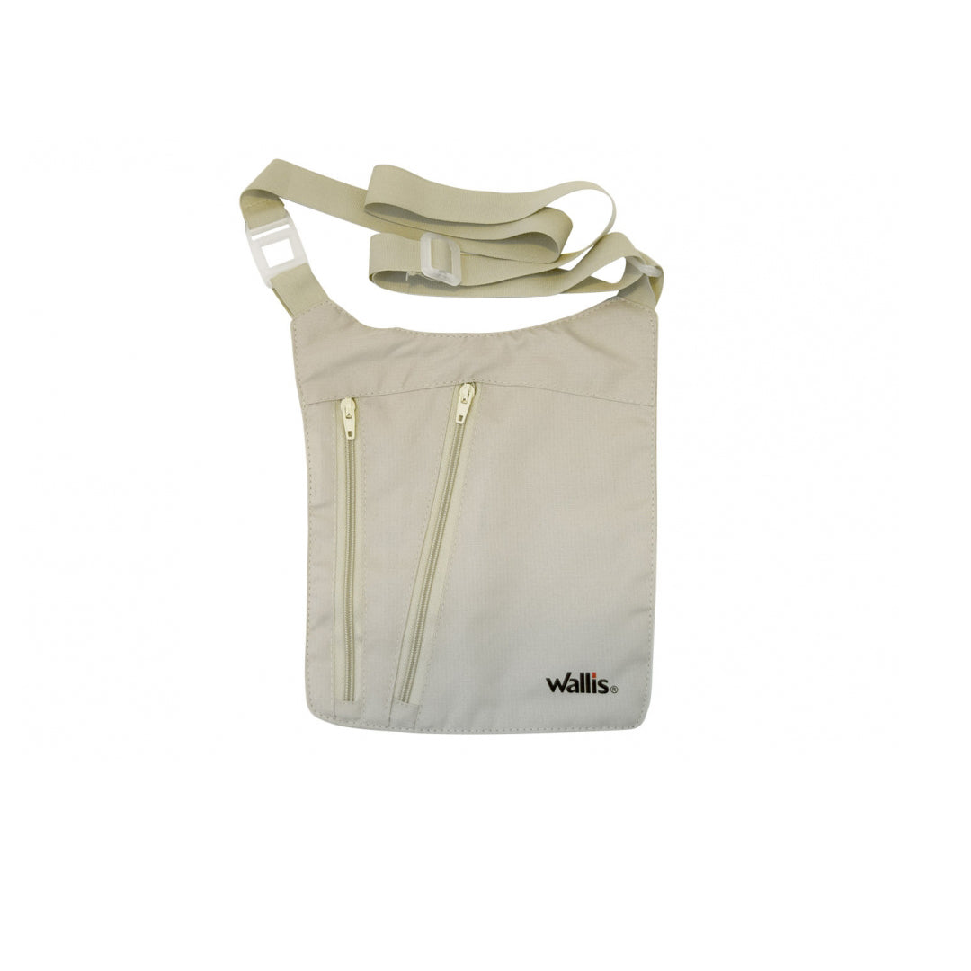 Bolsa de seguridad para colgar, 100% poliéster, beige