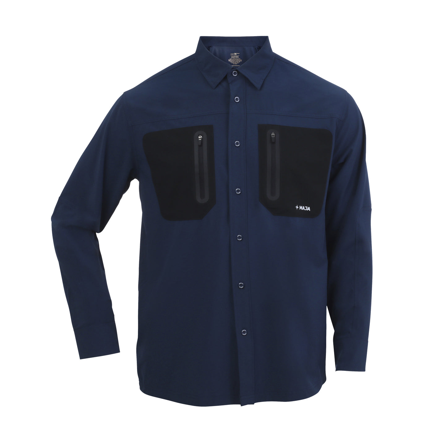 CAMISA NAVEGANTE ML AZUL CON NEGRO
