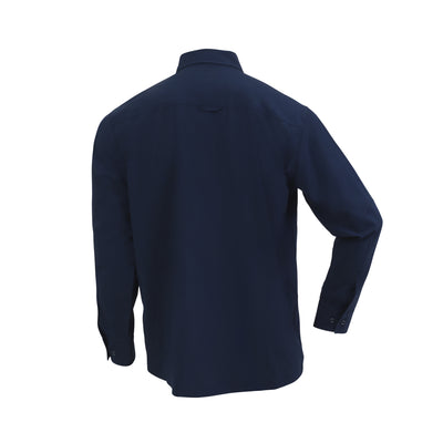 CAMISA NAVEGANTE ML AZUL CON NEGRO